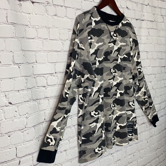 Avirex Camo Crew Thermal‎ Long Sleeve Grey /Black M - Picture 3 of 10